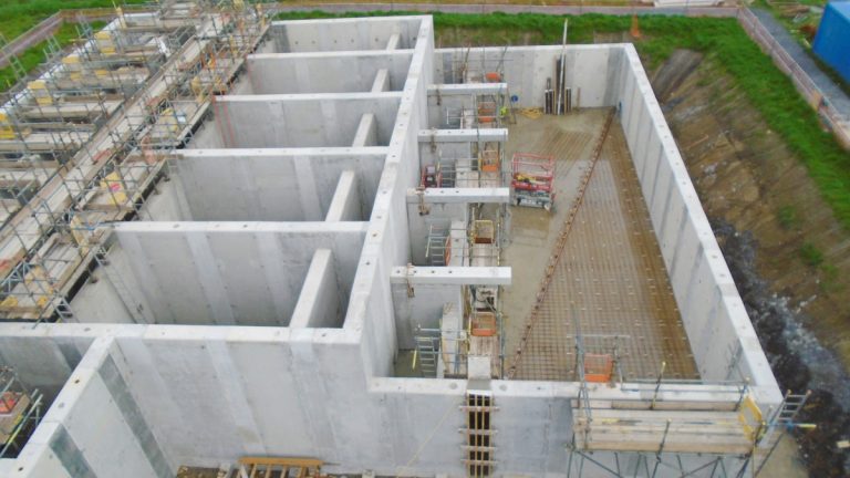 precast concrete structures under construction